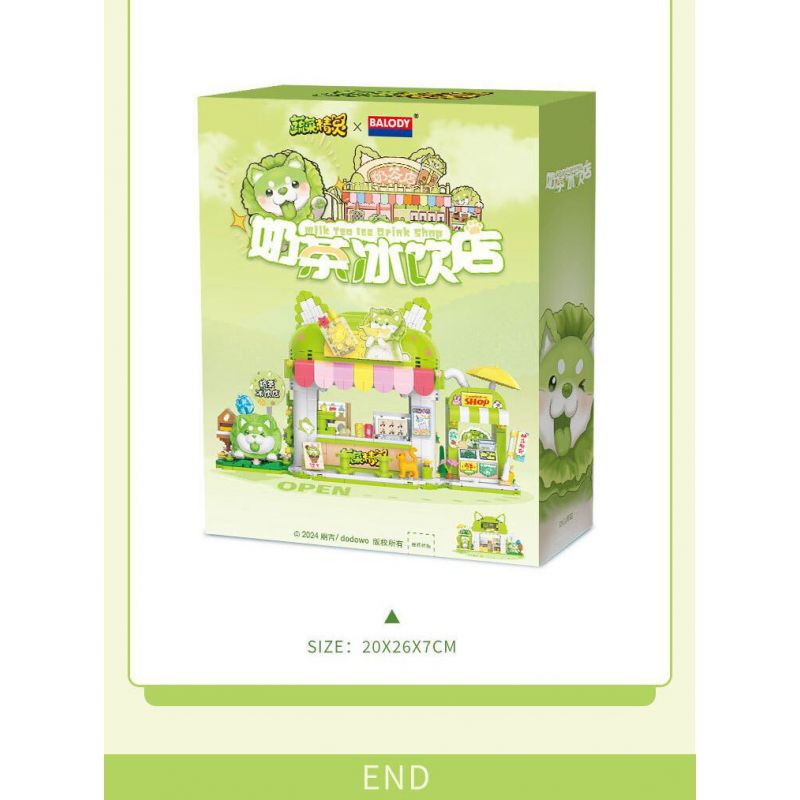 BALODY 21182 YÊU TINH RAU CỦ QUÁN TRÀ SỮA CHÓ BẮP CẢI NƯỚC UỐNG ĐÁ bộ đồ chơi xếp lắp ráp ghép mô hình 819 khối