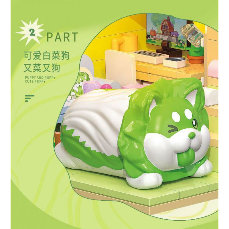 BALODY 21183 PHÁP SƯ RAU CỦ CĂN HỘ CHÓ BẮP CẢI bộ đồ chơi xếp lắp ráp ghép mô hình 560 khối