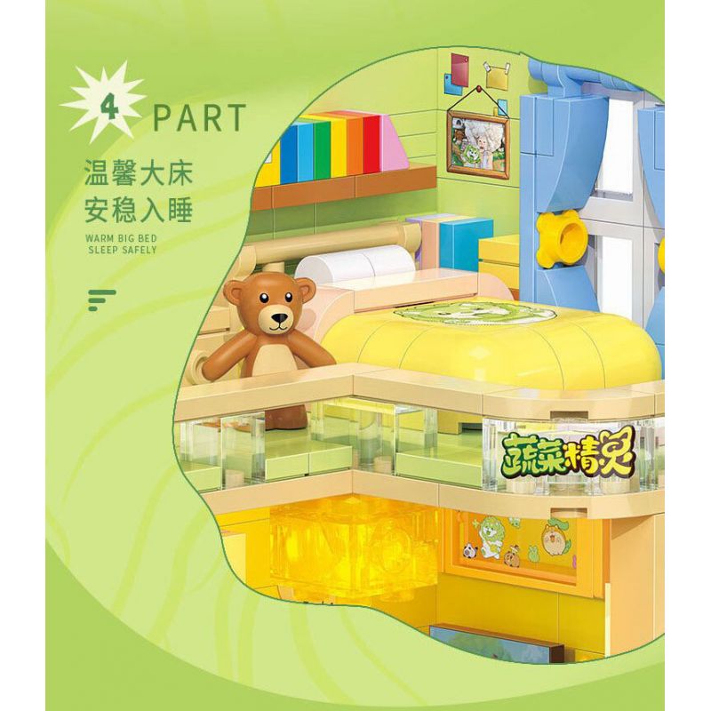 BALODY 21183 PHÁP SƯ RAU CỦ CĂN HỘ CHÓ BẮP CẢI bộ đồ chơi xếp lắp ráp ghép mô hình 560 khối