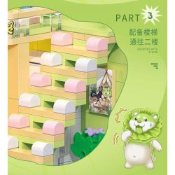 BALODY 21183 PHÁP SƯ RAU CỦ CĂN HỘ CHÓ BẮP CẢI bộ đồ chơi xếp lắp ráp ghép mô hình 560 khối