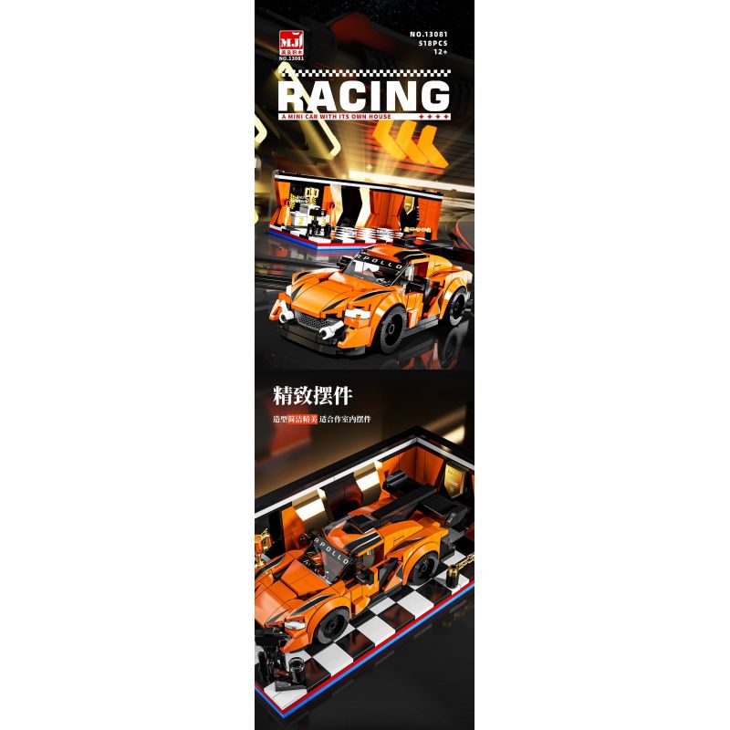 BEAUTY AND 13081 XE SÁU LƯỚI APOLLO bộ đồ chơi xếp lắp ráp ghép mô hình Speed Champions Racing Cars Đua Xe Công Thức 518 khối