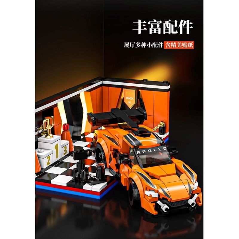 BEAUTY AND 13081 XE SÁU LƯỚI APOLLO bộ đồ chơi xếp lắp ráp ghép mô hình Speed Champions Racing Cars Đua Xe Công Thức 518 khối
