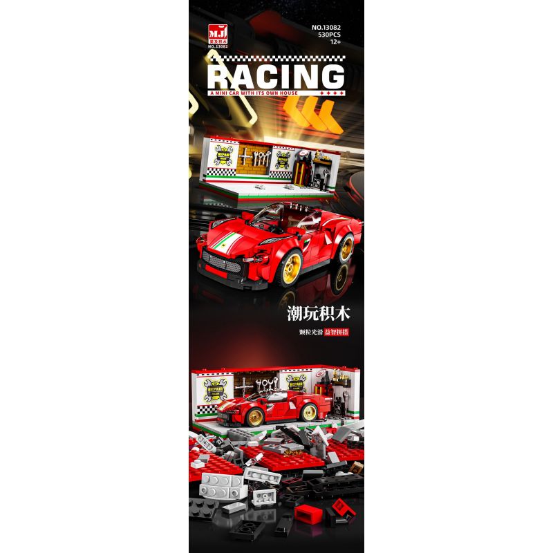 BEAUTY AND 13082 XE SÁU LƯỚI FERRARI bộ đồ chơi xếp lắp ráp ghép mô hình Speed Champions Racing Cars Đua Xe Công Thức 530 khối