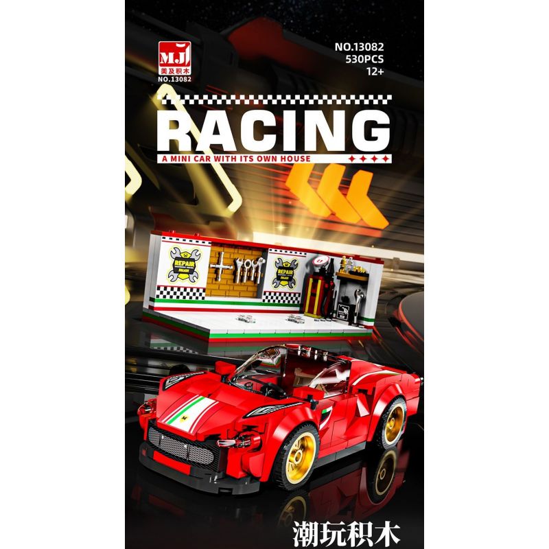 BEAUTY AND 13082 XE SÁU LƯỚI FERRARI bộ đồ chơi xếp lắp ráp ghép mô hình Speed Champions Racing Cars Đua Xe Công Thức 530 khối