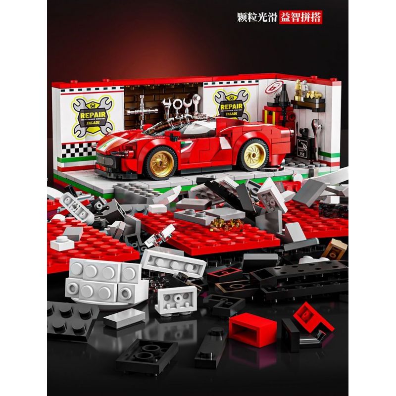 BEAUTY AND 13082 XE SÁU LƯỚI FERRARI bộ đồ chơi xếp lắp ráp ghép mô hình Speed Champions Racing Cars Đua Xe Công Thức 530 khối