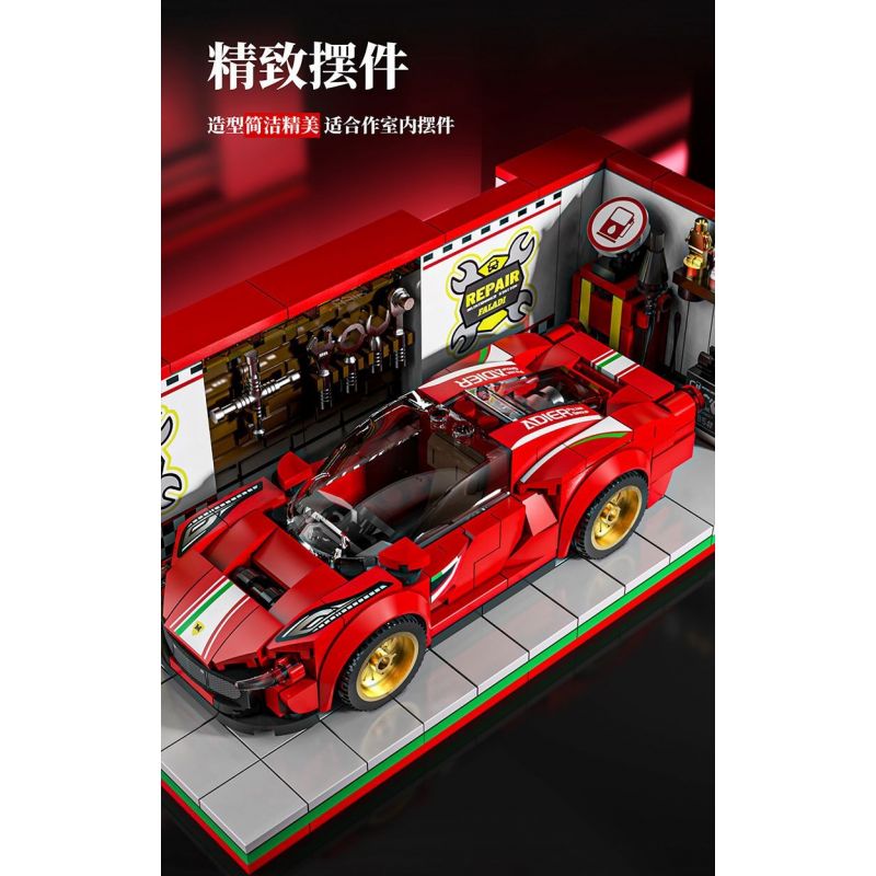 BEAUTY AND 13082 XE SÁU LƯỚI FERRARI bộ đồ chơi xếp lắp ráp ghép mô hình Speed Champions Racing Cars Đua Xe Công Thức 530 khối