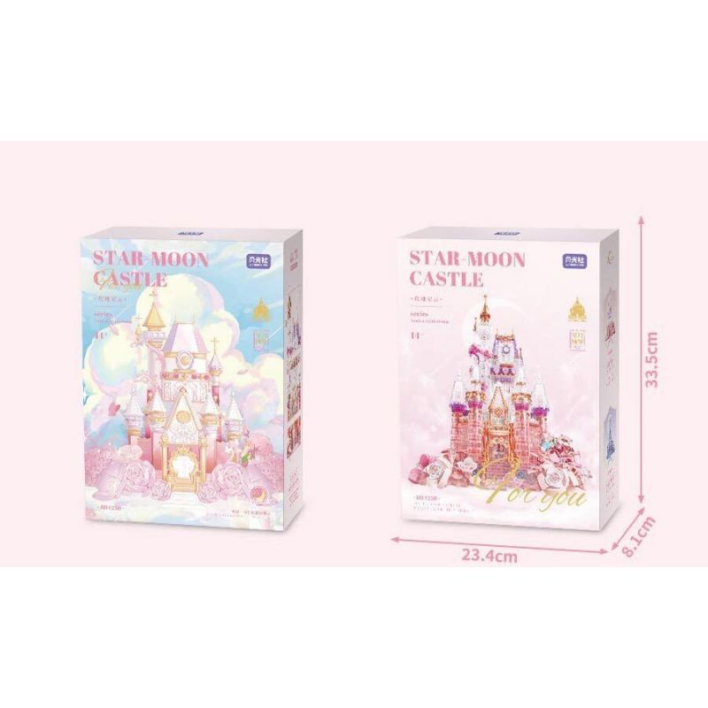 GEKKOSHA 804236 TINH VÂN HOA HỒNG bộ đồ chơi xếp lắp ráp ghép mô hình STAR MOON CASTLE 1728 khối
