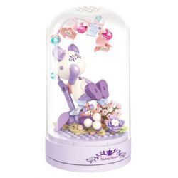 JAKI JK6256 6256 HỘP NHẠC GẤU GIỮA CÁC VÌ SAO SỰ MƠ MỘNG NHỮNG BÔNG HOA bộ đồ chơi xếp lắp ráp ghép mô hình