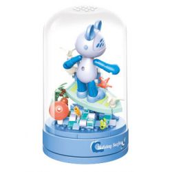 JAKI JK6257 6257 HỘP NHẠC STAR BEAR LƯỚT SÓNG TRONG KỲ NGHỈ bộ đồ chơi xếp lắp ráp ghép mô hình