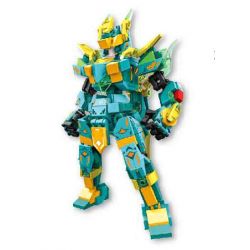 SEMBO 106061 VINH QUANG BÁ CHỦ TỨ THÁNH THÚ ĐÔNG THẮNG THANH LONG bộ đồ chơi xếp lắp ráp ghép mô hình ROBOT WORLD 408 khối