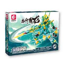 SEMBO 106061 VINH QUANG BÁ CHỦ TỨ THÁNH THÚ ĐÔNG THẮNG THANH LONG bộ đồ chơi xếp lắp ráp ghép mô hình ROBOT WORLD 408 khối