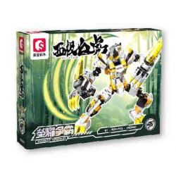 SEMBO 106062 VINH QUANG BÁ CHỦ TỨ THÁNH THÚ BẠCH HỔ TÂY CỰC bộ đồ chơi xếp lắp ráp ghép mô hình ROBOT WORLD 424 khối