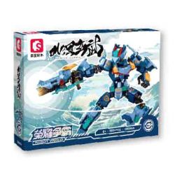 SEMBO 106063 VINH QUANG BÁ CHỦ TỨ THÁNH THÚ BẮC MINH HUYỀN VŨ bộ đồ chơi xếp lắp ráp ghép mô hình ROBOT WORLD 389 khối