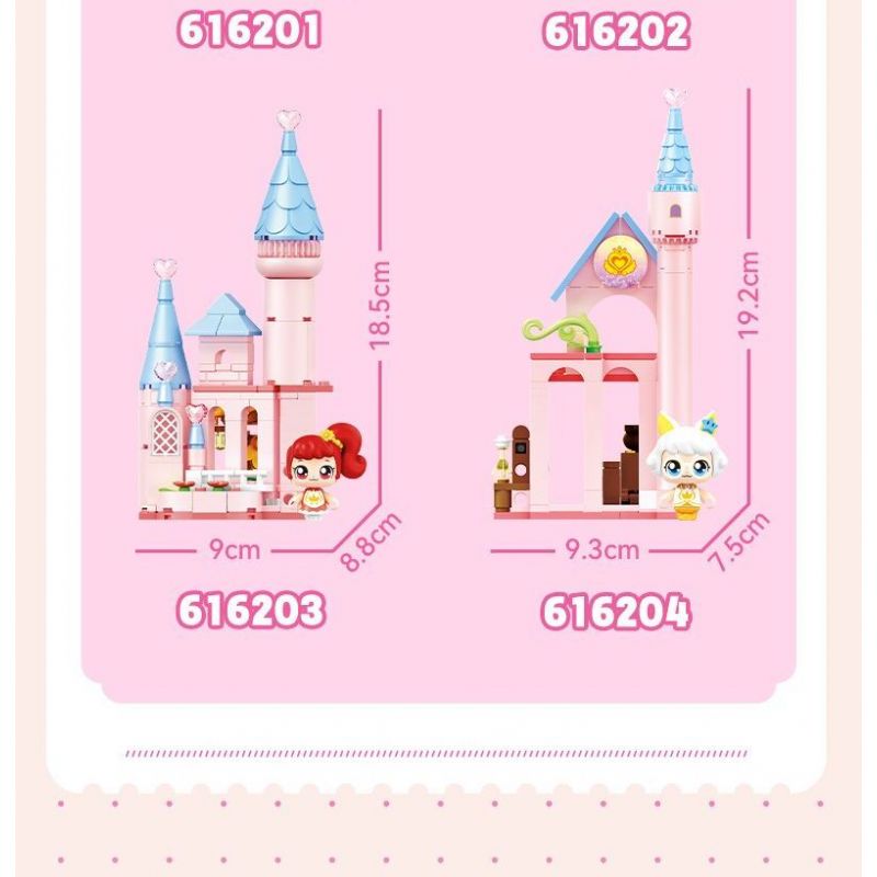 SEMBO 616202 616203 616204 616201 DỄ THƯƠNG TUYỆT VỜI LÂU ĐÀI HÀNH TINH CẢM XÚC 4 MÔ HÌNH TIỀN SẢNH GƯƠNG MA THUẬT TÌNH YÊU ĐỈNH HAOHAO NHÀ KÍNH HOÀNG GIA ĐAM MÊ LỚP HỌC TRUNG THỰC bộ đồ chơi xếp lắp ráp ghép mô hình Movie & Game Phim Và Trò Chơi 582 khối