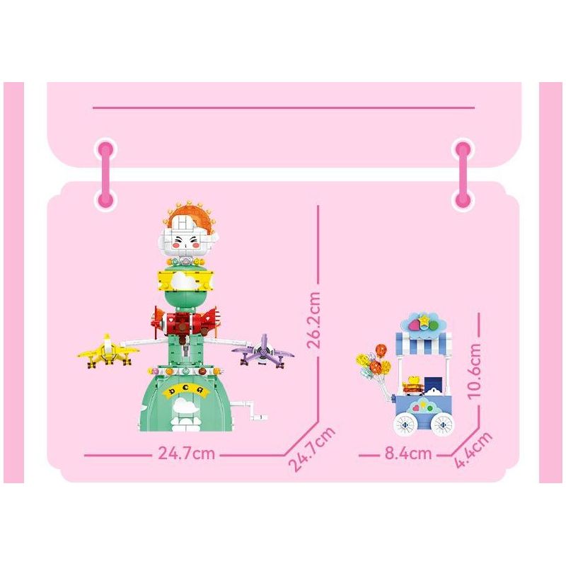 SEMBO 616205 CÔNG VIÊN GIẢI TRÍ TUYỆT VỜI VÀ DỄ THƯƠNG MÁY BAY QUAY bộ đồ chơi xếp lắp ráp ghép mô hình Movie & Game Phim Và Trò Chơi 811 khối