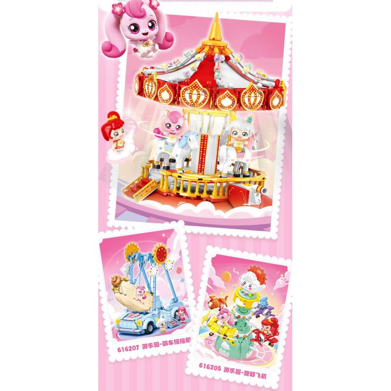 SEMBO 616206 CÔNG VIÊN GIẢI TRÍ TUYỆT VỜI VÀ DỄ THƯƠNG BĂNG CHUYỀN bộ đồ chơi xếp lắp ráp ghép mô hình Movie & Game Phim Và Trò Chơi 822 khối