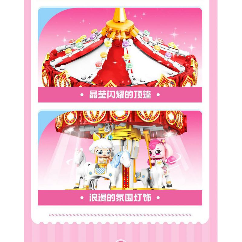 SEMBO 616206 CÔNG VIÊN GIẢI TRÍ TUYỆT VỜI VÀ DỄ THƯƠNG BĂNG CHUYỀN bộ đồ chơi xếp lắp ráp ghép mô hình Movie & Game Phim Và Trò Chơi 822 khối