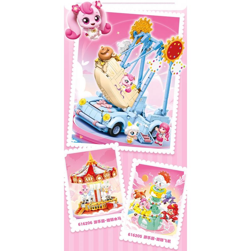 SEMBO 616207 CÔNG VIÊN GIẢI TRÍ TUYỆT VỜI VÀ DỄ THƯƠNG NHỮNG CHIẾC XE THUYỀN BẬP BÊNH bộ đồ chơi xếp lắp ráp ghép mô hình Movie & Game Phim Và Trò Chơi 716 khối