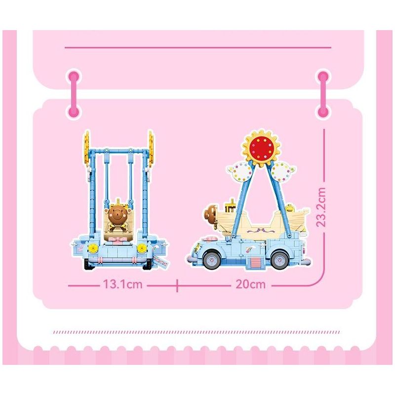 SEMBO 616207 CÔNG VIÊN GIẢI TRÍ TUYỆT VỜI VÀ DỄ THƯƠNG NHỮNG CHIẾC XE THUYỀN BẬP BÊNH bộ đồ chơi xếp lắp ráp ghép mô hình Movie & Game Phim Và Trò Chơi 716 khối