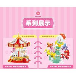 SEMBO 616207 CÔNG VIÊN GIẢI TRÍ TUYỆT VỜI VÀ DỄ THƯƠNG NHỮNG CHIẾC XE THUYỀN BẬP BÊNH bộ đồ chơi xếp lắp ráp ghép mô hình Movie & Game Phim Và Trò Chơi 716 khối