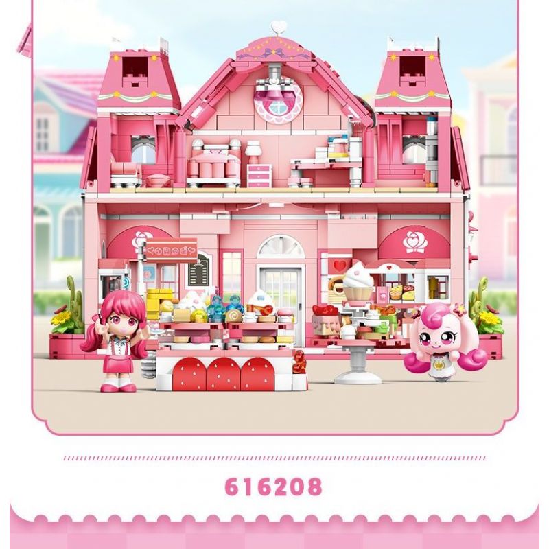 SEMBO 616208 TUYỆT VỜI VÀ DỄ THƯƠNG LOVE ROSE BAKERY bộ đồ chơi xếp lắp ráp ghép mô hình Movie & Game Phim Và Trò Chơi 1334 khối