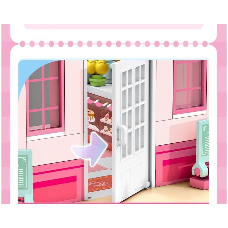 SEMBO 616208 TUYỆT VỜI VÀ DỄ THƯƠNG LOVE ROSE BAKERY bộ đồ chơi xếp lắp ráp ghép mô hình Movie & Game Phim Và Trò Chơi 1334 khối