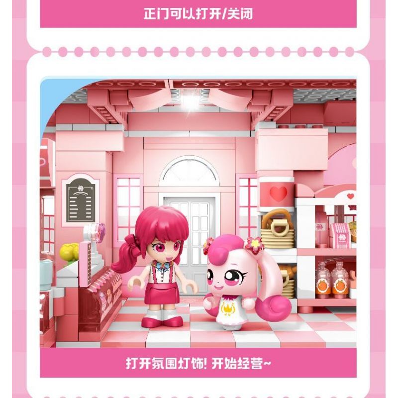 SEMBO 616208 TUYỆT VỜI VÀ DỄ THƯƠNG LOVE ROSE BAKERY bộ đồ chơi xếp lắp ráp ghép mô hình Movie & Game Phim Và Trò Chơi 1334 khối