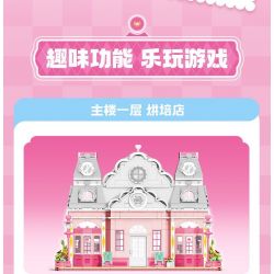 SEMBO 616208 TUYỆT VỜI VÀ DỄ THƯƠNG LOVE ROSE BAKERY bộ đồ chơi xếp lắp ráp ghép mô hình Movie & Game Phim Và Trò Chơi 1334 khối