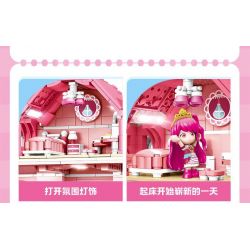 SEMBO 616208 TUYỆT VỜI VÀ DỄ THƯƠNG LOVE ROSE BAKERY bộ đồ chơi xếp lắp ráp ghép mô hình Movie & Game Phim Và Trò Chơi 1334 khối