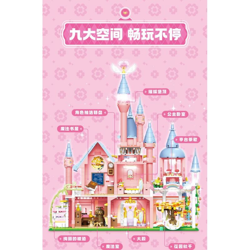 SEMBO 616217 TUYỆT VỜI VÀ DỄ THƯƠNG PHIÊN BẢN DELUXE PLANET CASTLE bộ đồ chơi xếp lắp ráp ghép mô hình Movie & Game Phim Và Trò Chơi 1622 khối