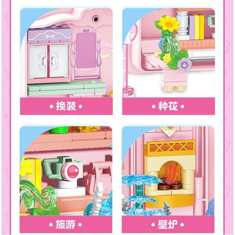 SEMBO 616222 MENKE TUYỆT VỜI CUỐN SÁCH MA THUẬT CỦA HỌC VIỆN bộ đồ chơi xếp lắp ráp ghép mô hình Movie & Game Phim Và Trò Chơi 650 khối