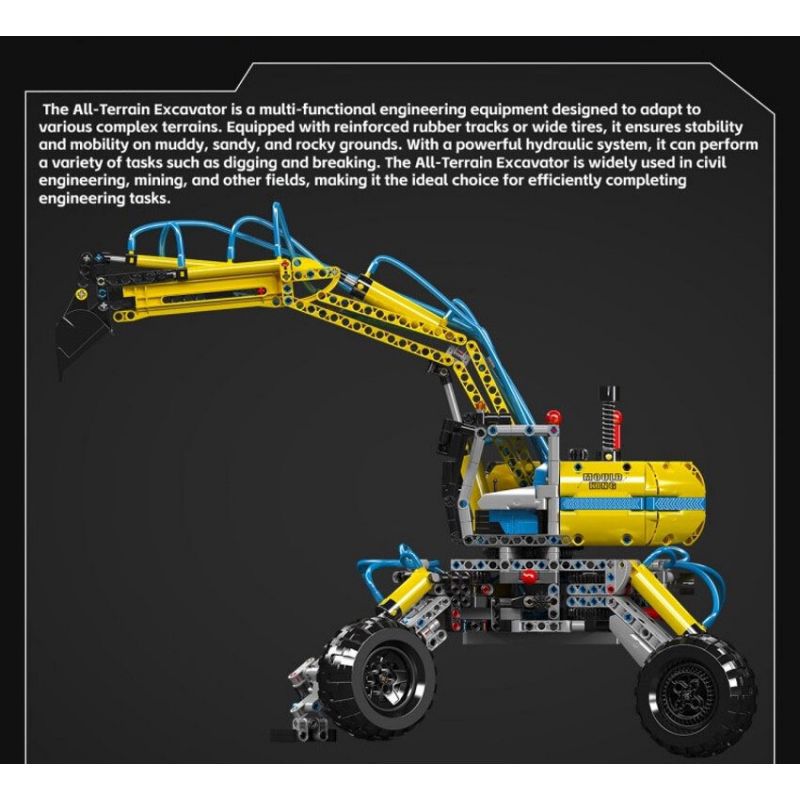 MouldKing 17060 Mould King 17060 MÁY XÚC MỌI ĐỊA HÌNH bộ đồ chơi xếp lắp ráp ghép mô hình Technic PNEUMATIC ALL-TERRAIN EXCAVATOR Kỹ Thuật Công Nghệ Cao Mô Hình Phương Tiện 1392 khối