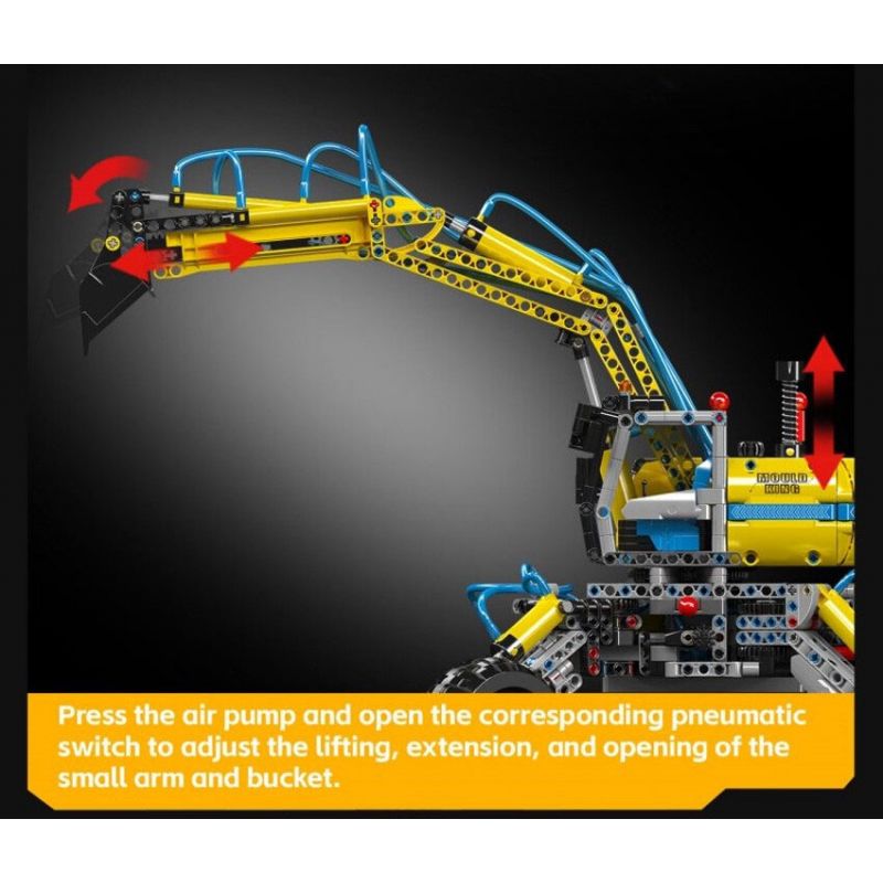 MouldKing 17060 Mould King 17060 MÁY XÚC MỌI ĐỊA HÌNH bộ đồ chơi xếp lắp ráp ghép mô hình Technic PNEUMATIC ALL-TERRAIN EXCAVATOR Kỹ Thuật Công Nghệ Cao Mô Hình Phương Tiện 1392 khối