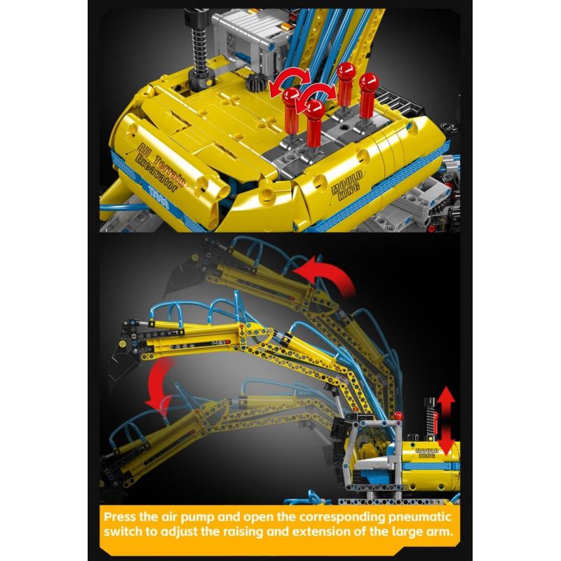 MouldKing 17060 Mould King 17060 MÁY XÚC MỌI ĐỊA HÌNH bộ đồ chơi xếp lắp ráp ghép mô hình Technic PNEUMATIC ALL-TERRAIN EXCAVATOR Kỹ Thuật Công Nghệ Cao Mô Hình Phương Tiện 1392 khối