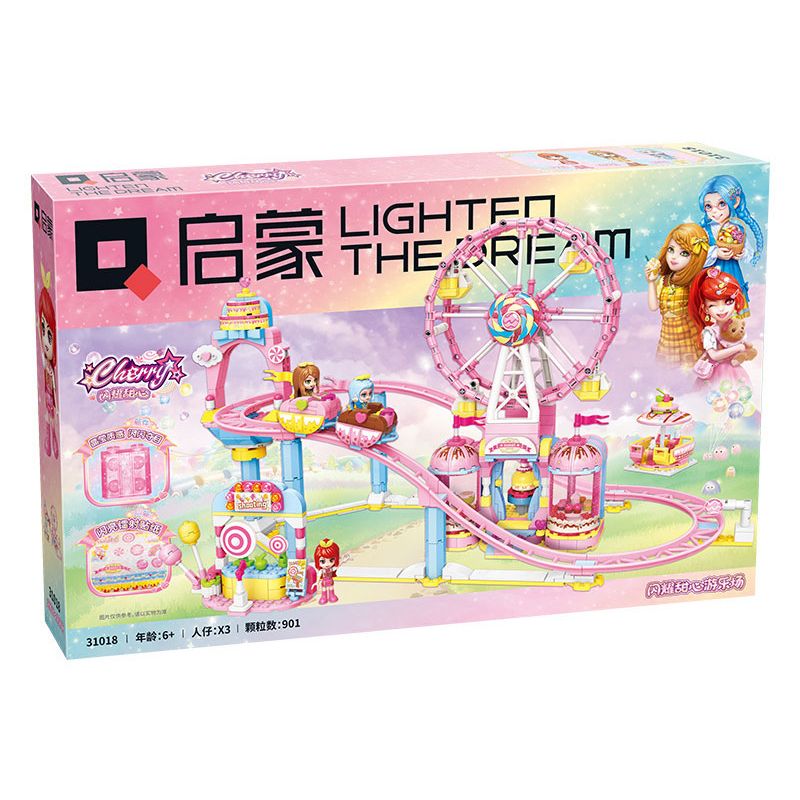 QMAN ENLIGHTEN KEEPPLEY 31018 non  SÂN CHƠI TÌNH YÊU TỎA SÁNG bộ đồ chơi xếp lắp ráp ghép mô hình Girl Con Gái 901 khối