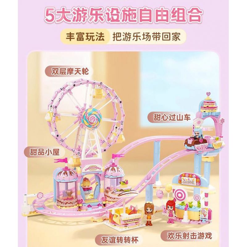 QMAN ENLIGHTEN KEEPPLEY 31018 SÂN CHƠI TÌNH YÊU TỎA SÁNG bộ đồ chơi xếp lắp ráp ghép mô hình Girl Con Gái 901 khối