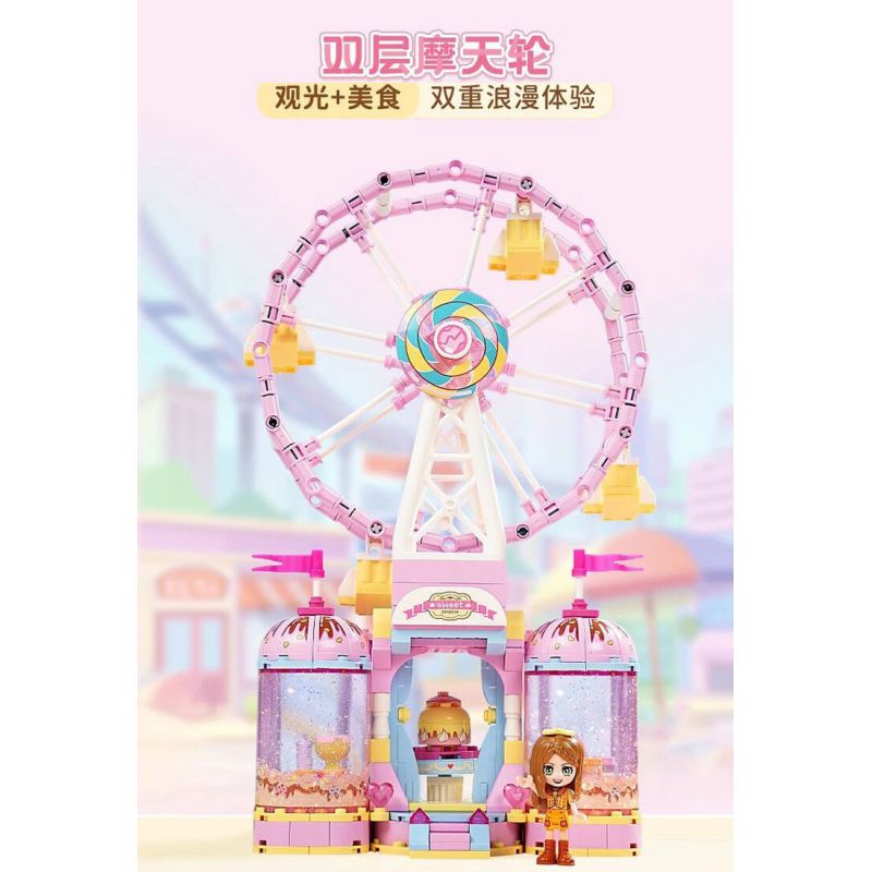 QMAN ENLIGHTEN KEEPPLEY 31018 SÂN CHƠI TÌNH YÊU TỎA SÁNG bộ đồ chơi xếp lắp ráp ghép mô hình Girl Con Gái 901 khối