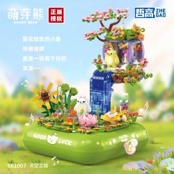 ZHEGAO 661007 BUD BEAR LÂU ĐÀI TRÊN BẦU TRỜI bộ đồ chơi xếp lắp ráp ghép mô hình DOORO BEAR 970 khối