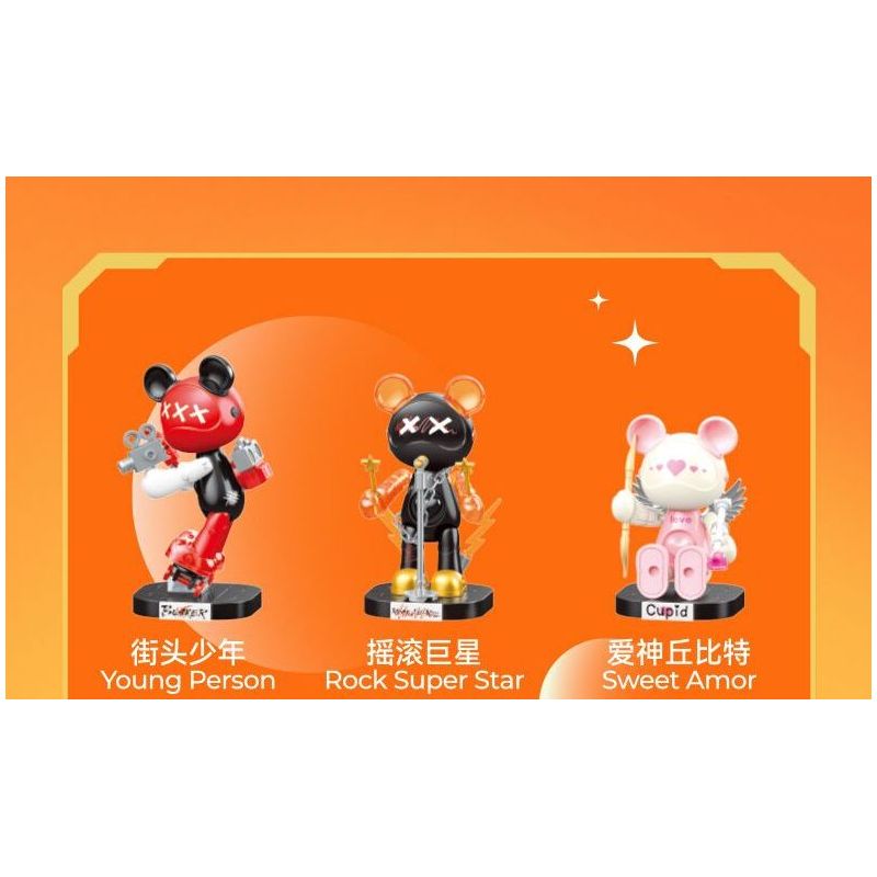 JAKI JK6258 6258 HỘP MÙ GẤU NGÔI SAO MA THUẬT bộ đồ chơi xếp lắp ráp ghép mô hình MAGIC NCOSMOS