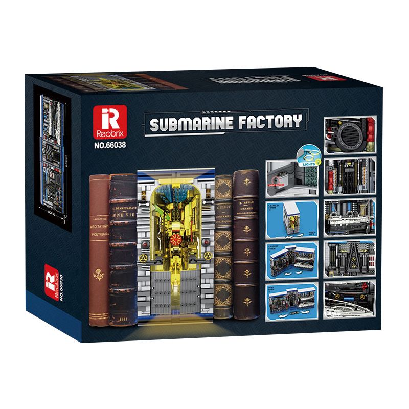 REOBRIX 66038 NHÀ MÁY U-BOAT bộ đồ chơi xếp lắp ráp ghép mô hình SUBMARINE FACTORY 3466 khối