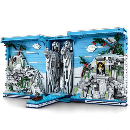 REOBRIX 66039 GIÁ SÁCH CỔNG NHÀ VUA bộ đồ chơi xếp lắp ráp ghép mô hình BOOK OF THE KINGS FANTASY BOOKCASE 3307 khối