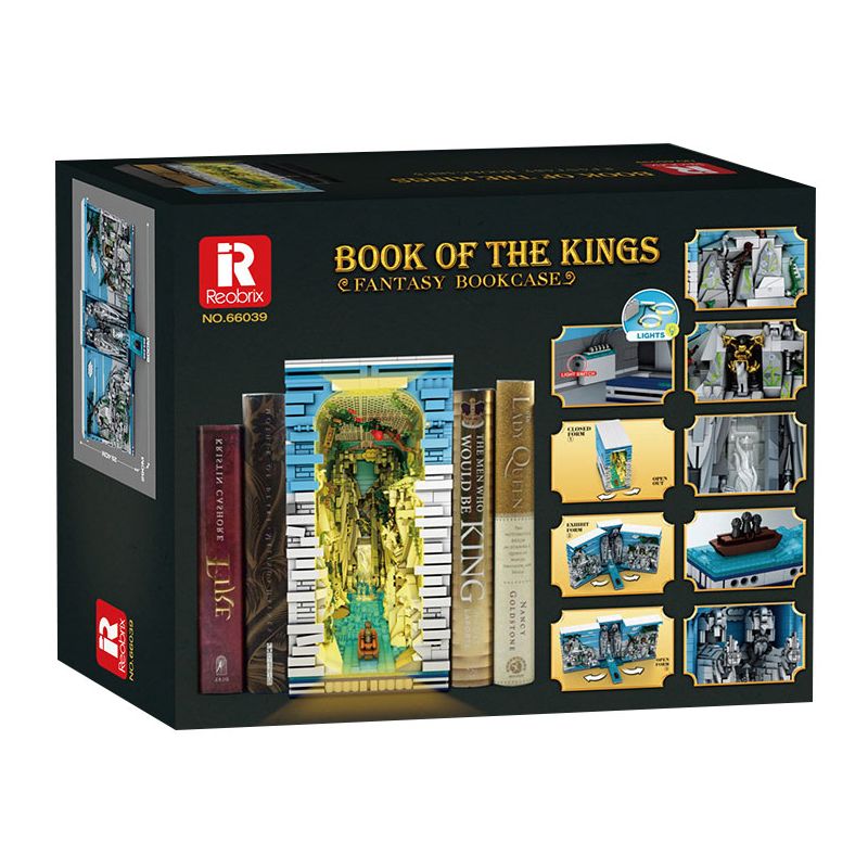 REOBRIX 66039 GIÁ SÁCH CỔNG NHÀ VUA bộ đồ chơi xếp lắp ráp ghép mô hình BOOK OF THE KINGS FANTASY BOOKCASE 3307 khối