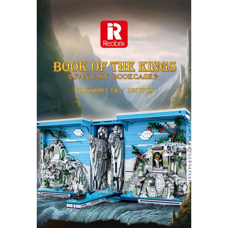 REOBRIX 66039 GIÁ SÁCH CỔNG NHÀ VUA bộ đồ chơi xếp lắp ráp ghép mô hình BOOK OF THE KINGS FANTASY BOOKCASE 3307 khối