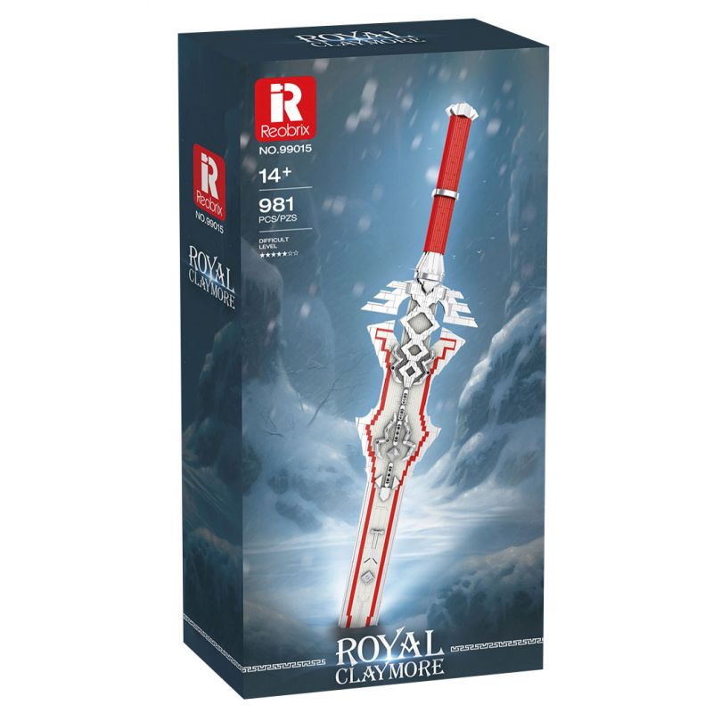REOBRIX 99015 ĐẠI KIẾM HOÀNG GIA bộ đồ chơi xếp lắp ráp ghép mô hình ROYAL CLAYMORE 981 khối