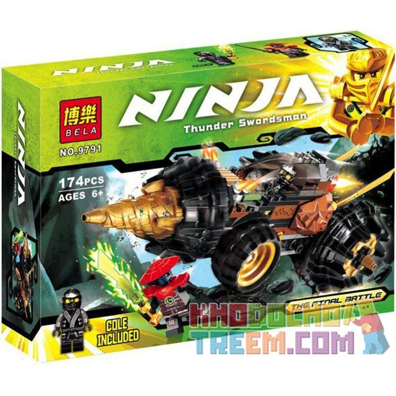 NOT Lego COLE'S EARTH DRILLER 70502 Bela Lari 9791 LELE 79116 xếp lắp ráp ghép mô hình MÁY KHOAN ĐẤT CỦA COLE XE CHIẾN ĐẤU The Lego Ninjago Movie Ninja Lốc Xoáy 171 khối