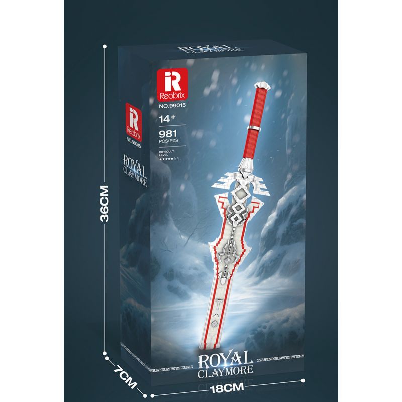 REOBRIX 99015 ĐẠI KIẾM HOÀNG GIA bộ đồ chơi xếp lắp ráp ghép mô hình ROYAL CLAYMORE 981 khối