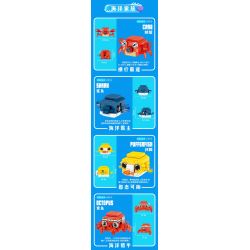 FORANGE FC8136 8136 OCEAN JENGA 6 LOẠI CUA CÁ MẬP NÓC BẠCH TUỘC HỀ RÙA bộ đồ chơi xếp lắp ráp ghép mô hình 646 khối