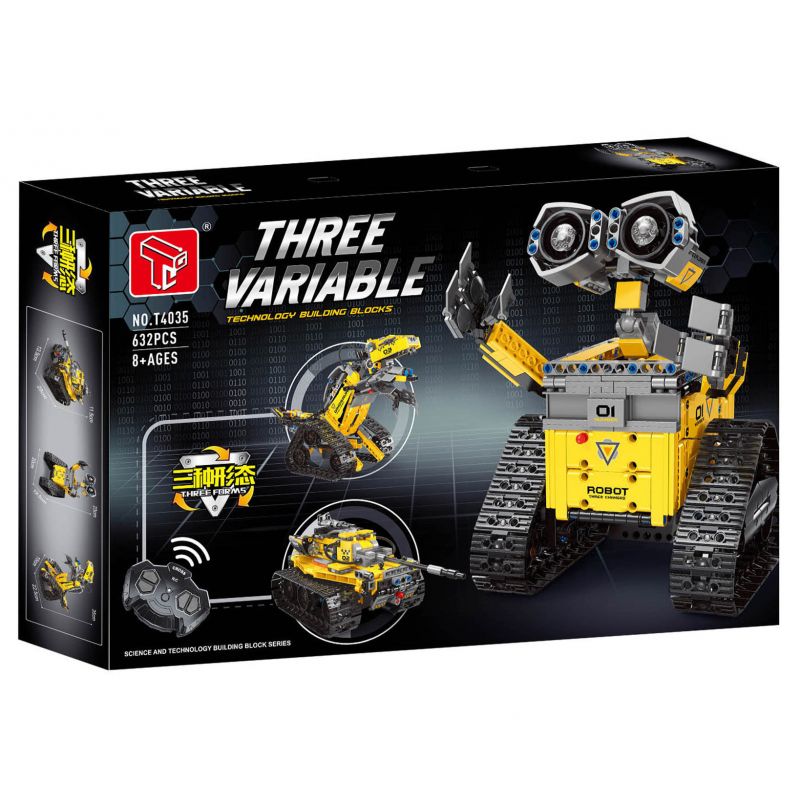 Lego GAOMISI T4035 Three Variable Xếp hình lắp ráp ghép mô hình Ba Robot Biến Hình Màu Vàng