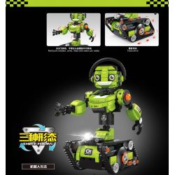 GAOMISI T4036 4036 BA ROBOT BIẾN HÌNH MÀU XANH LÁ CÂY bộ đồ chơi xếp lắp ráp ghép mô hình Technic THREE VARIABLE Kỹ Thuật Công Nghệ Cao Mô Hình Phương Tiện 856 khối