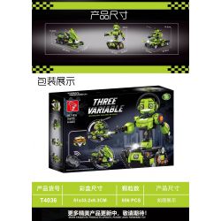GAOMISI T4036 4036 BA ROBOT BIẾN HÌNH MÀU XANH LÁ CÂY bộ đồ chơi xếp lắp ráp ghép mô hình Technic THREE VARIABLE Kỹ Thuật Công Nghệ Cao Mô Hình Phương Tiện 856 khối